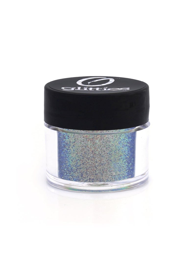 Glitties - Blazing Blue - Nail Art Iridescent Fine (.008") Glitter Powder - for Gel Nail Polish, Gel and Acrylic Nail Powder - (10 Gram Jar) - Image 1