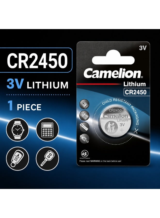 Camelion CR2450 3V Lithium Coin Cell Battery for Medical Devices, Electronics & Key Fobs - Image 2