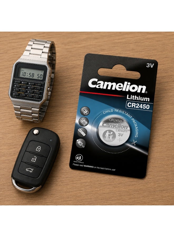 Camelion CR2450 3V Lithium Coin Cell Battery for Medical Devices, Electronics & Key Fobs - Image 3