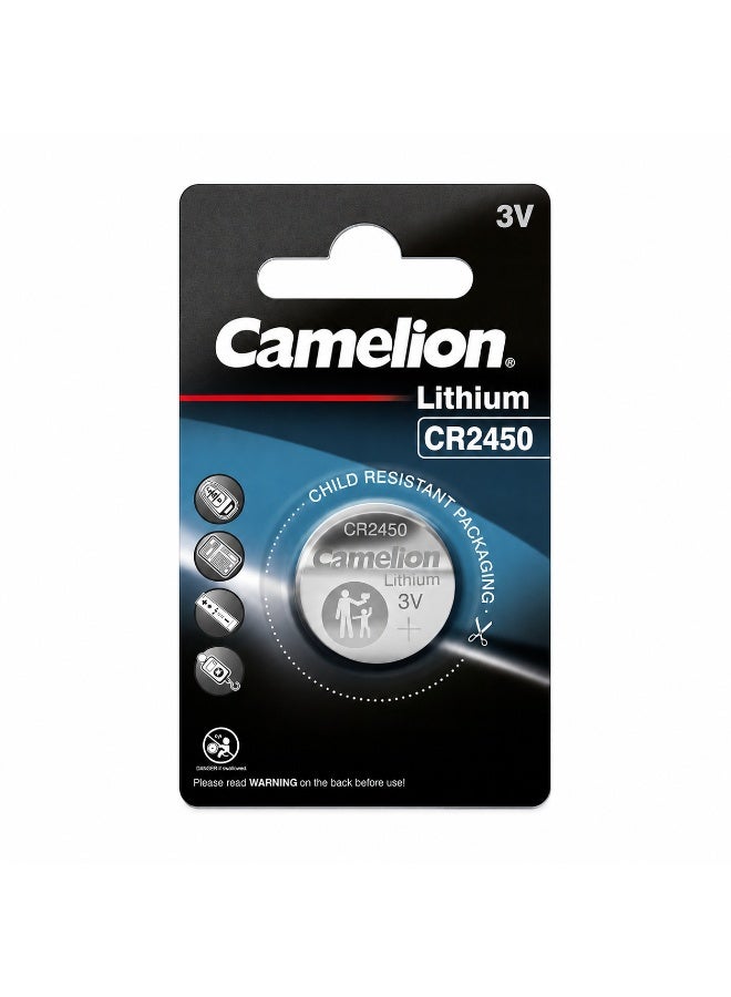 Camelion CR2450 3V Lithium Coin Cell Battery for Medical Devices, Electronics & Key Fobs - Image 1