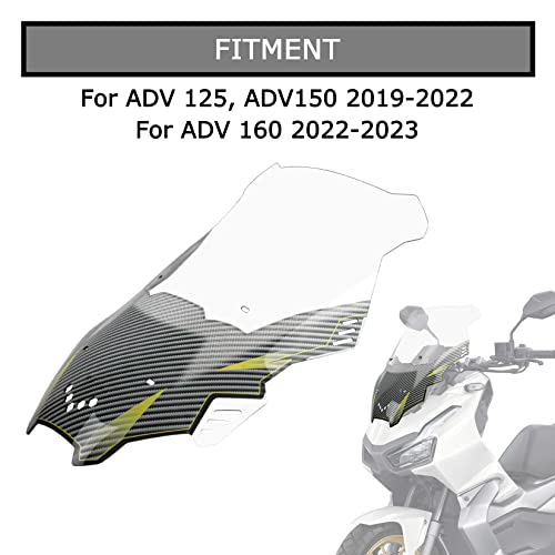 psler زجاج أمامي PSLER لـ ADV125 ADV150 2019-2022 و ADV 160 2022-2023 واقي زجاج للدراجات النارية ADV (شفاف) - Image 2