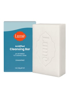 Lume Lume Acidified Body Cleansing Bar - 24 Hour Odor Control - Removes Odor Better than Soap - Moisturizing Formula - Formulated Without SLS or Parabens - OB/GYN Developed - 5 ounce (Unscented)  - Image 1
