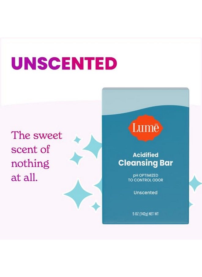 Lume - Lume Acidified Body Cleansing Bar - 24 Hour Odor Control - Removes Odor Better than Soap - Moisturizing Formula - Formulated Without SLS or Parabens - OB/GYN Developed - 5 ounce (Unscented) - Image 1
