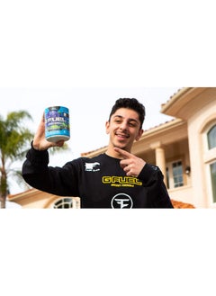 G Fuel Faze Rug Energy Powder Sugar Free Clean Caffeine Focus Supplement Water Mix Sour Blue Raspberry Flavor With Focus Amino Vitamin + Antioxidants Blend 10.44 Oz (40 Servings)  - Image 4