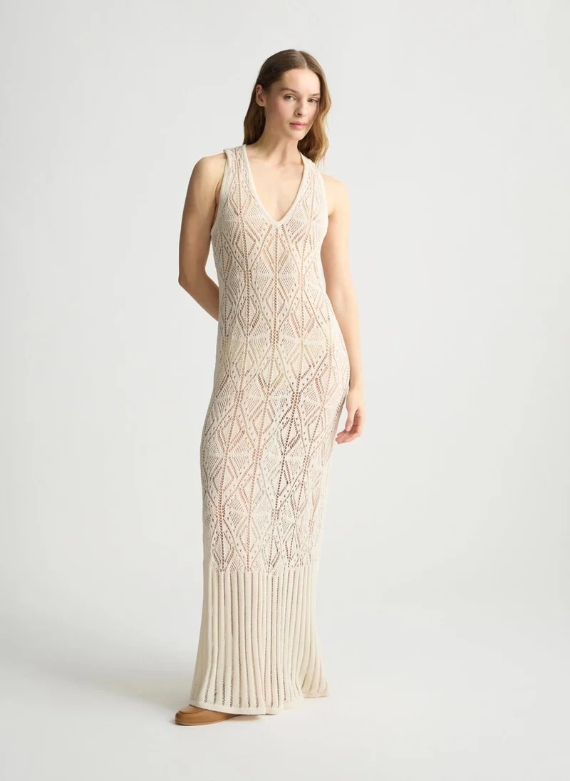 ليو جو Crochet knit dress