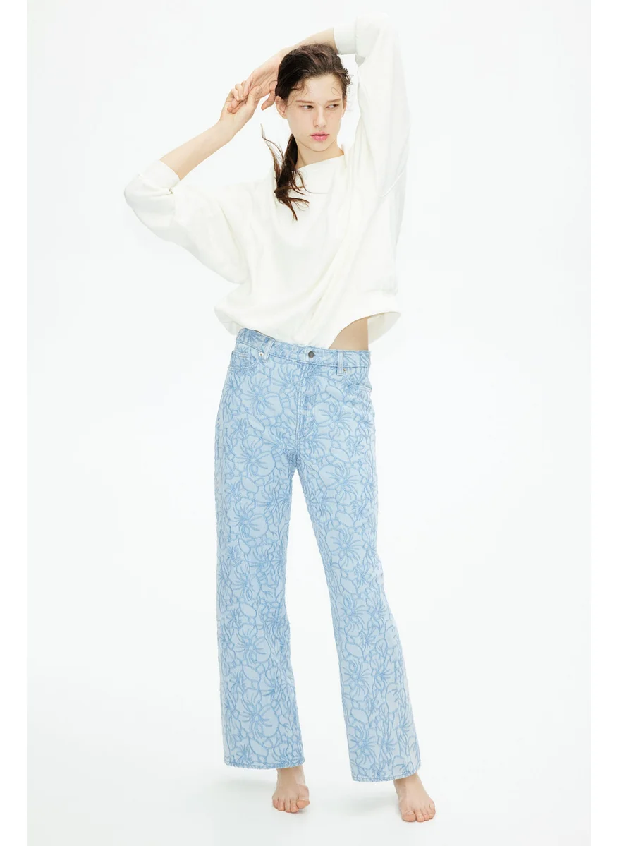 H&M Straight Embroidered Jeans