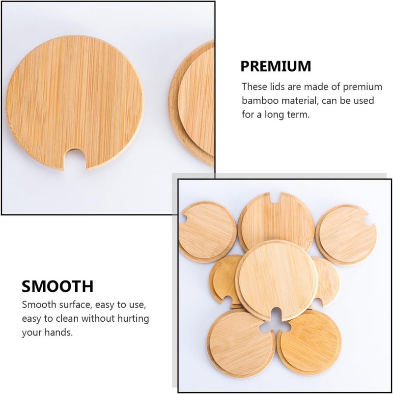 8pcs Jar Lids for Glass Bottles, 72mm Inner Diameter, Airtight Sealing Covers, Reusable Mason Jar Wood Lids for Kitchen Storage and Food Preservation - Image 3