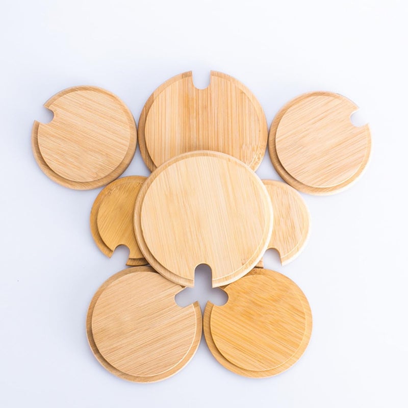 8pcs Jar Lids for Glass Bottles, 72mm Inner Diameter, Airtight Sealing Covers, Reusable Mason Jar Wood Lids for Kitchen Storage and Food Preservation - Image 5