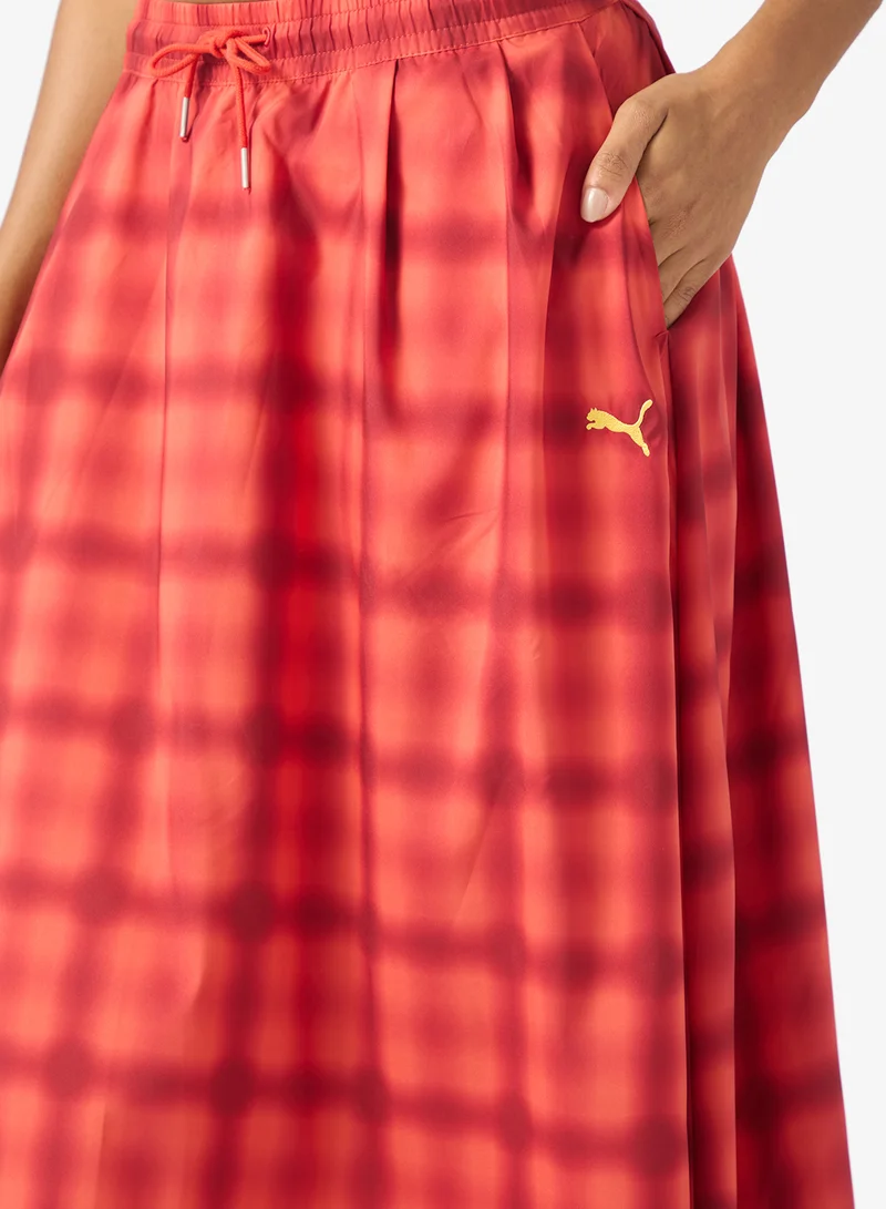 PUMA Road To Unity Midi Aop Pleated Skirt