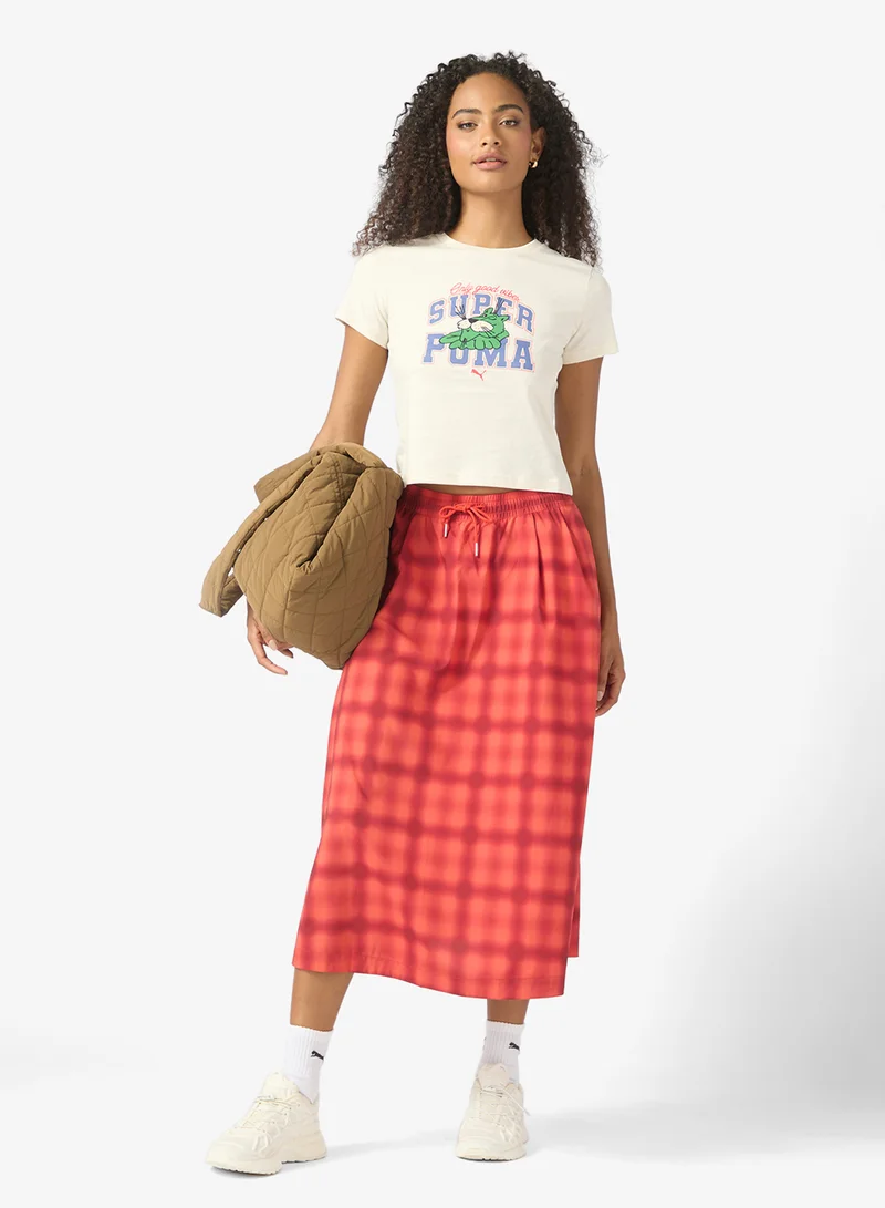 PUMA Road To Unity Midi Aop Pleated Skirt