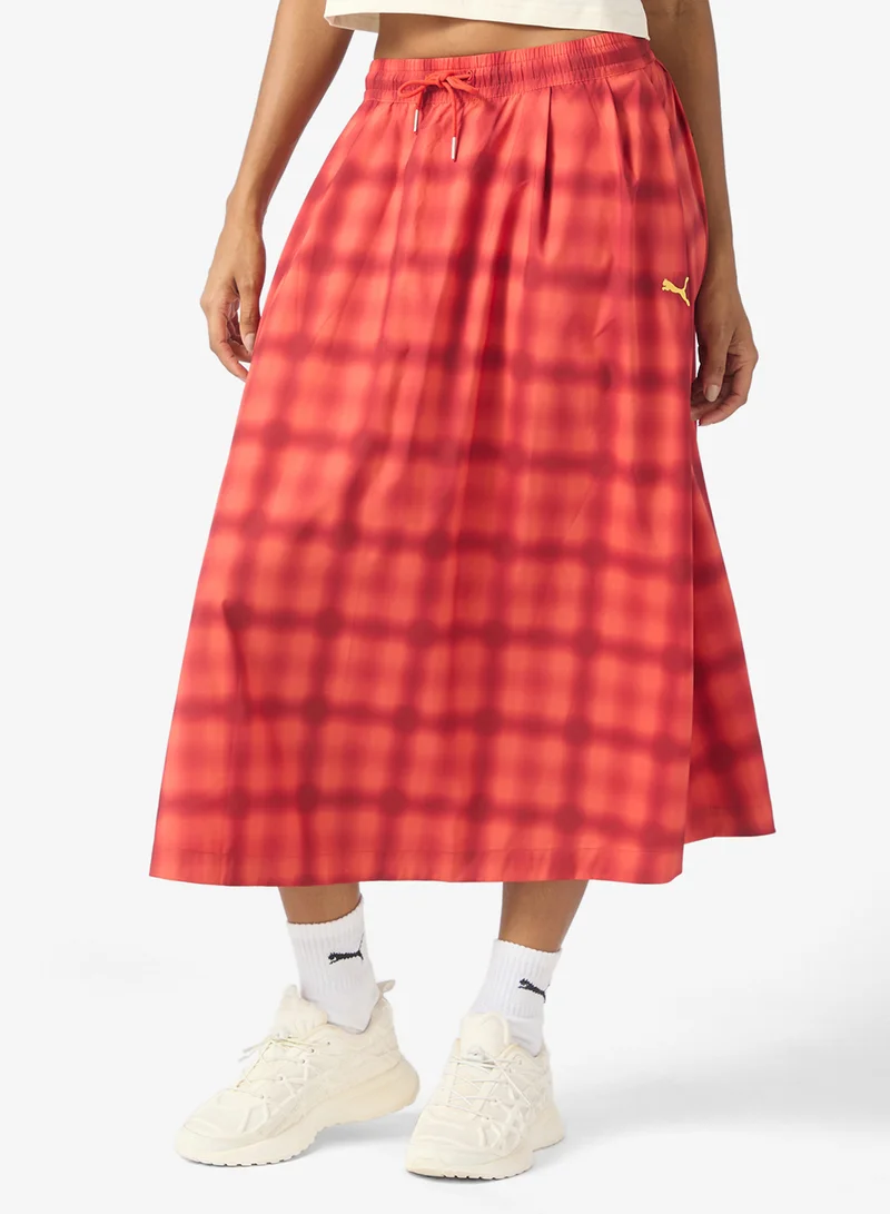PUMA Road To Unity Midi Aop Pleated Skirt