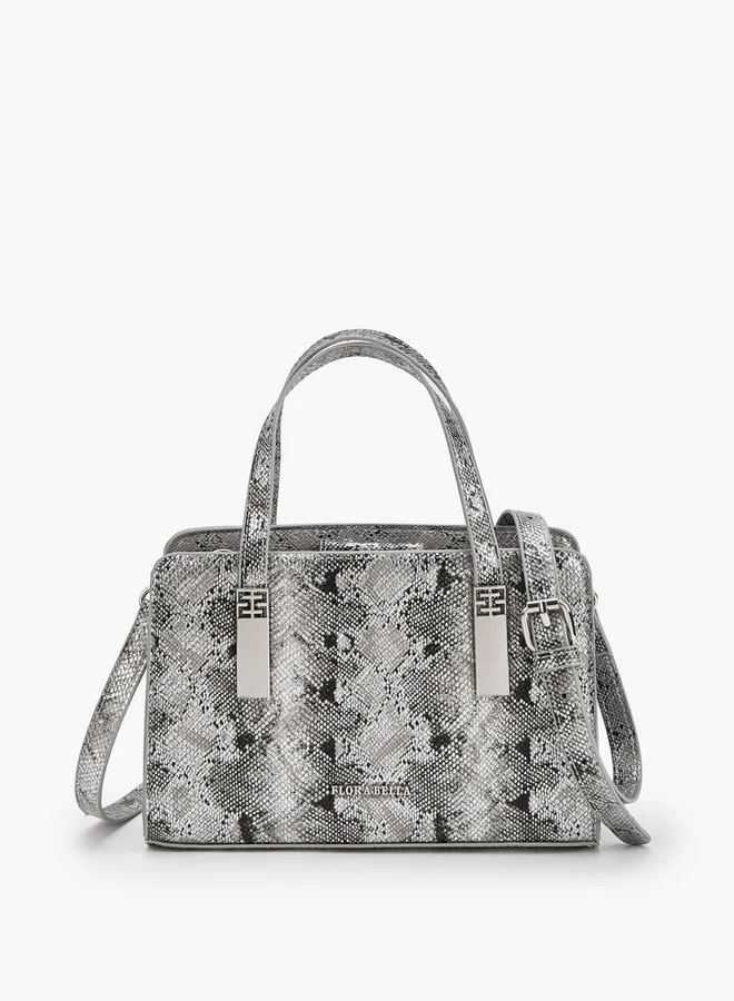 Flora Bella By Shoexpress Animal Print Tote Bag with Detachable Strap and Zip Closure