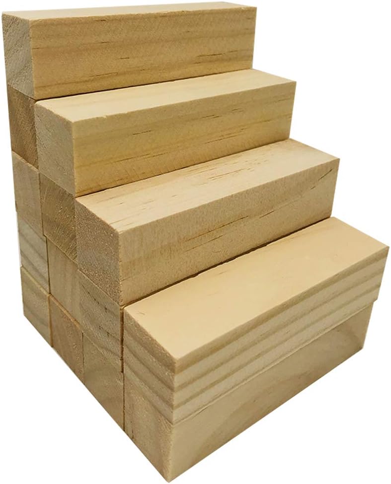 Fycooler Basswood Whittlers Carving Blocks,Wood Carving/Whittling Kit,Unfinished Wood Blocks for Wood Carving, DIY Carving Wood for Wood Carving Hobby Whittler Art Sculpturing Craft 14Pcs 10x2.5x2.5cm - Image 4