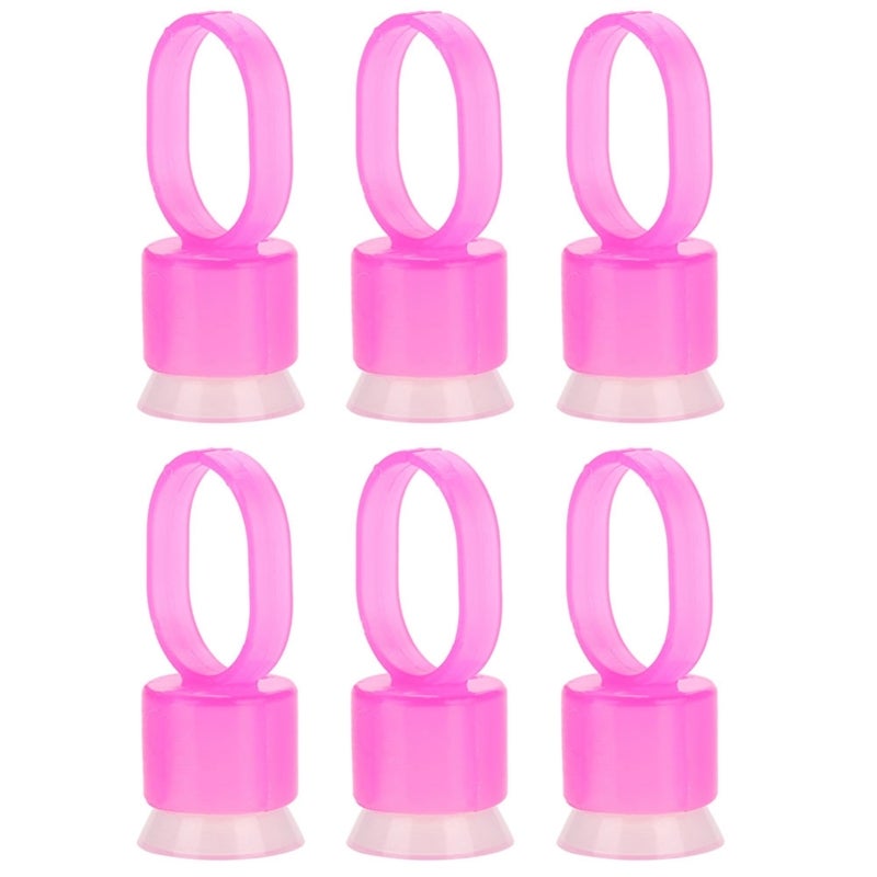 Mona 50Pcs/set Disposable Tattoo Ink Ring Cups With Sponge Pigment Holder Permanent Makeup Red - Image 3