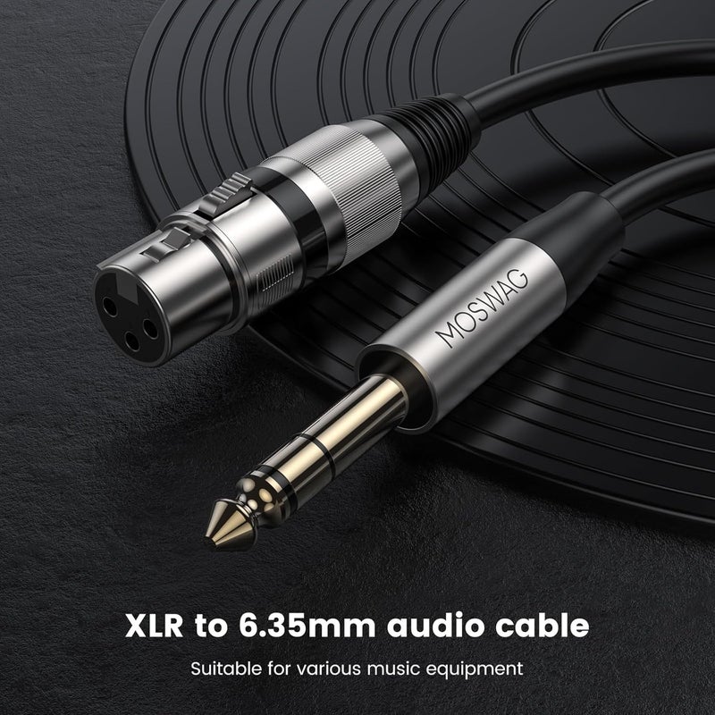 MOSWAG XLR Female to 1/4 TRS Cable 6.35mm TRS Jack 3M/10FT Microphone Cable for Power Amplifier, Audio Sound Consoles, Mixer, SoundBox, Microphone Receiver, Professional Camera - Image 2