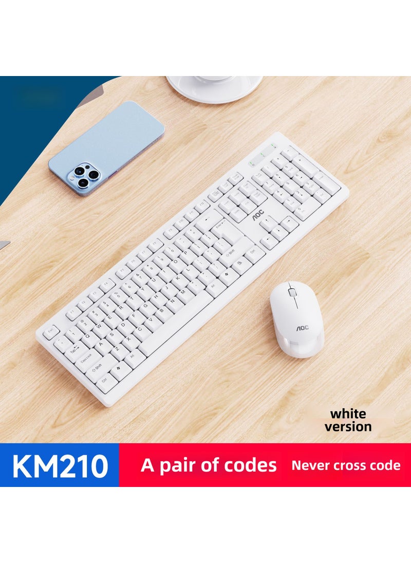 AOC KM210 Wireless Keyboard Mouse Combo USB White