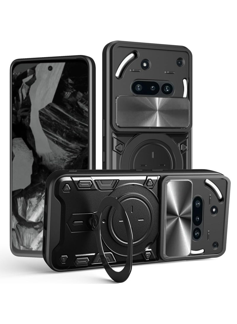 Compatible with Nothing Phone 3A Case.with Slide Camera Lens Cover Compatible with Nothing Phone 3A Case （Black）  - Image 1