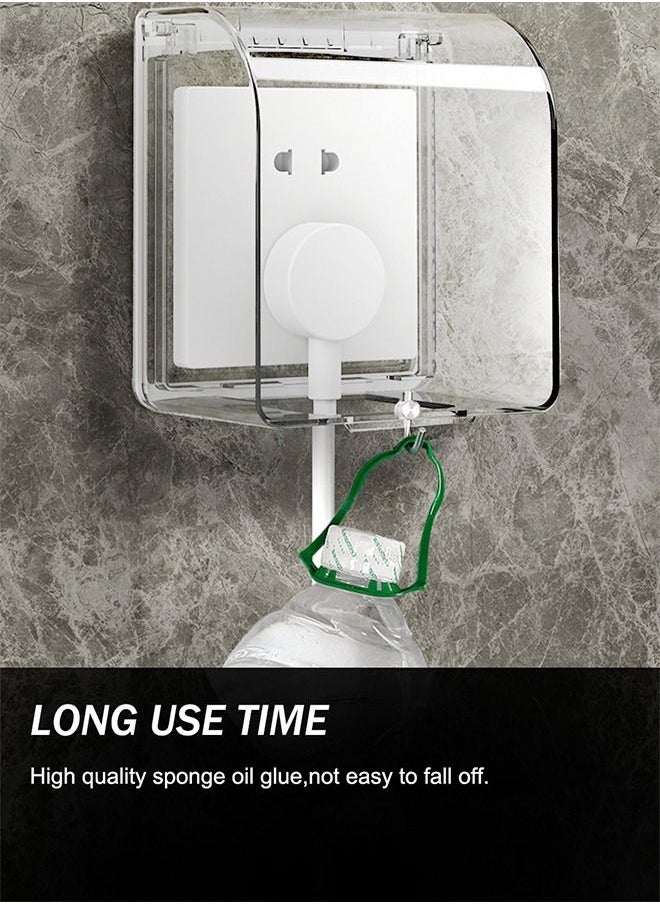 HomarKet - Plastic Wall Switch Waterproof Clear Cover Box Heighten Universal Plug Socket Cover Wall Light Panel Socket Doorbell Flip Cap Cover - Image 1
