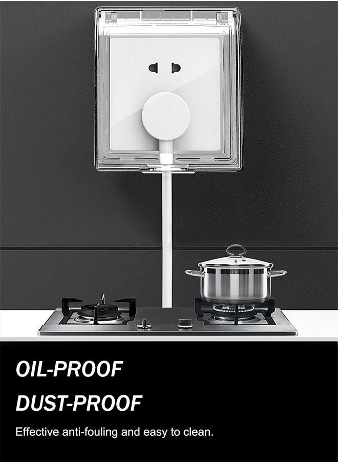 HomarKet - Plastic Wall Switch Waterproof Clear Cover Box Heighten Universal Plug Socket Cover Wall Light Panel Socket Doorbell Flip Cap Cover - Image 1