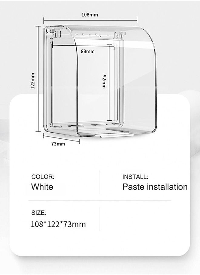 HomarKet - Plastic Wall Switch Waterproof Clear Cover Box Heighten Universal Plug Socket Cover Wall Light Panel Socket Doorbell Flip Cap Cover - Image 1