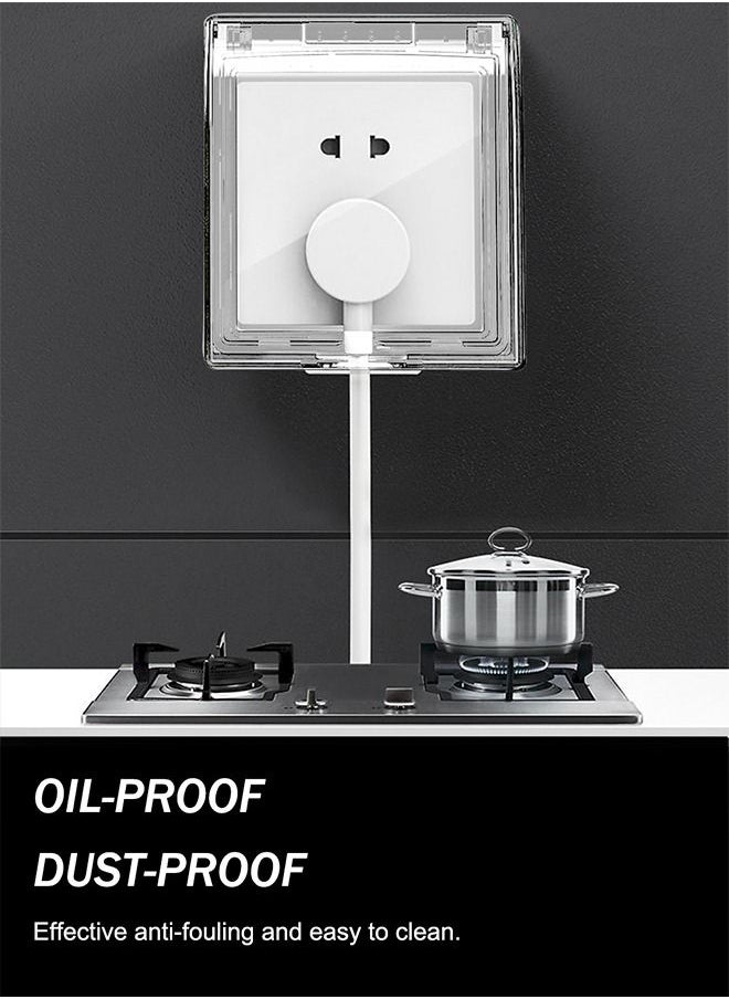 HomarKet - Plastic Wall Switch Waterproof Clear Cover Box Heighten Universal Plug Socket Cover Wall Light Panel Socket Doorbell Flip Cap Cover - Image 1