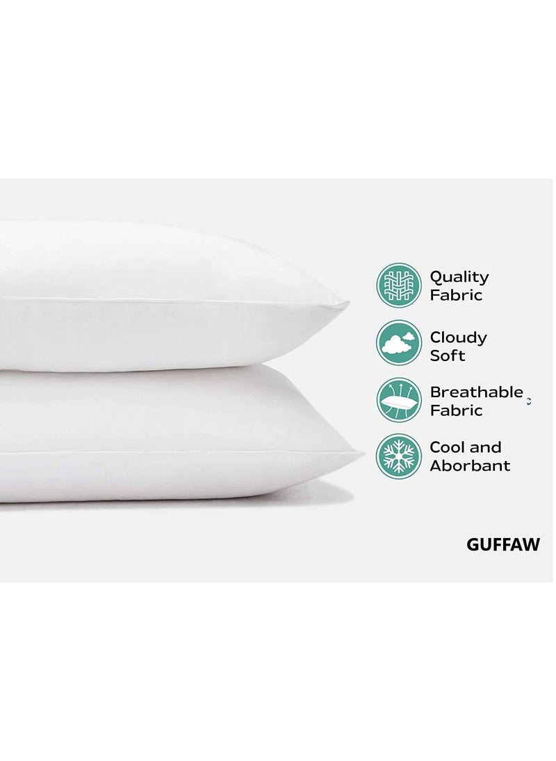 GUFFAW GUFFAW Microfiber Pillow Filler for Bed and Sofa 17x25 inches White Pack of 3 Combo  - Image 2