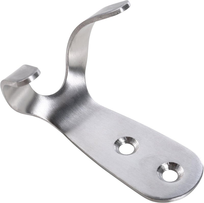 Royal Apex 2pcs Wall Mounted Hook with Screws & Fishers Heavy Duty Silver Wall Hanger for Clothes, Jackets, Robes, Towels, Hats, Keys, Bags & Cups Indoor & Outdoor Use (DOUBLE SIDE HOOK) - Image 4