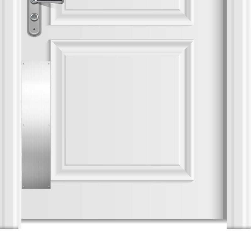 فاباي 2 قطع لوحة حماية الأبواب للأبواب الخارجية لوحة حماية من الألمنيوم لتزيين الأبواب تجنب الباب من الخدش رمادي فضي 4 × 16 بوصة