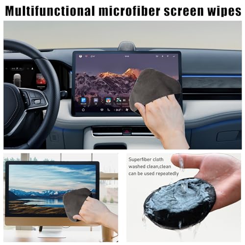 Ohleats Car Screen Cleaner, Microfiber Auto Screen Cleaning Pad, Foldable Touch Screen Cleaner Cloth for Vehicle Dashboard LCD Display, Interior Car Accessories - Image 4
