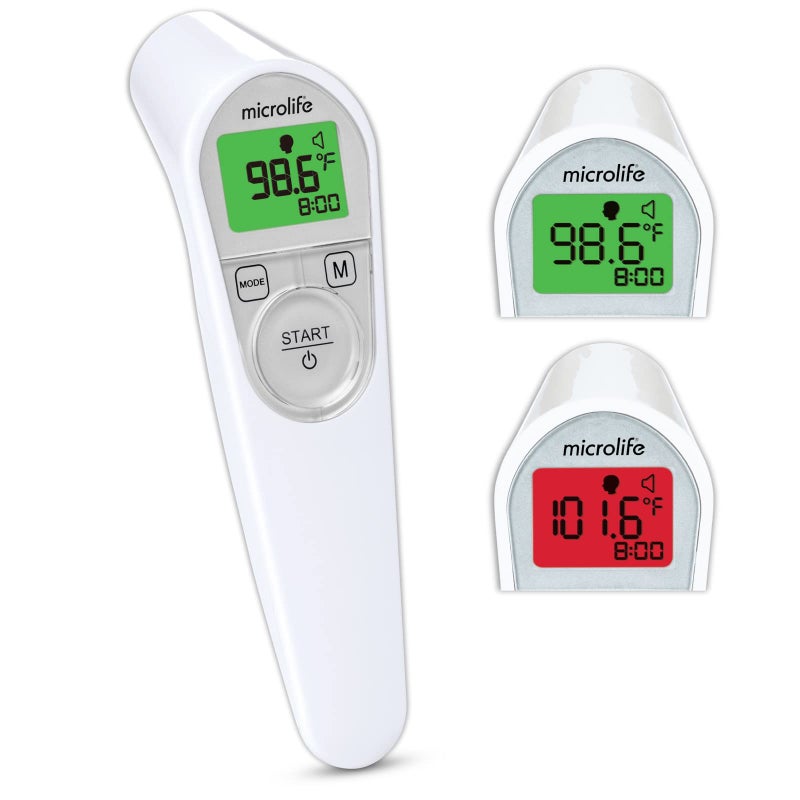 Microlife Non-Contact Forehead Thermometer, Digital Infrared No-Touch Thermometer (for Adults, Kids & Baby), Large Backlit LCD Screen, Fever Alarm, Memories & Instant Accurate Readings - Image 1
