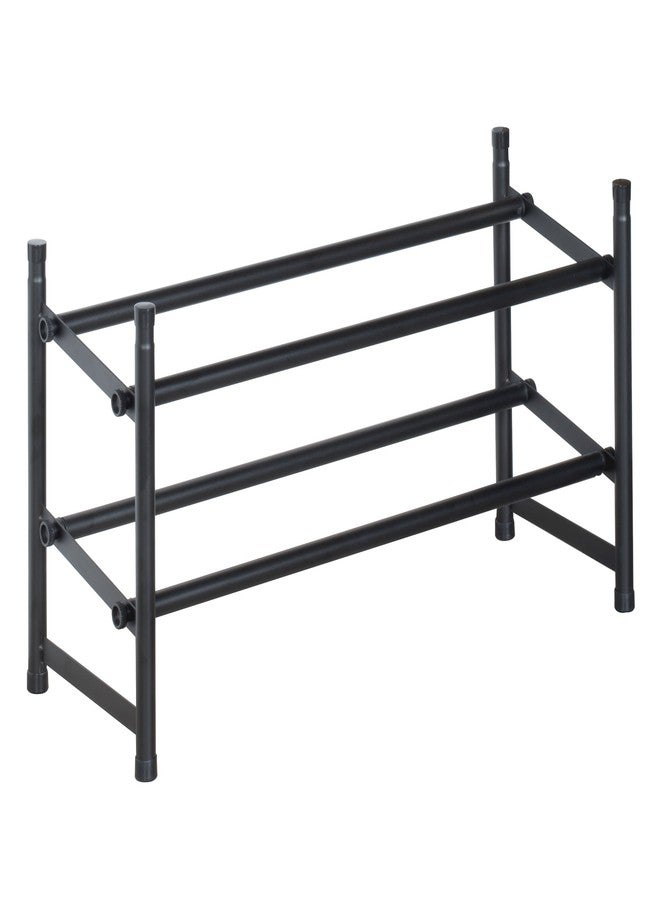 Richards Telescoping Stackable/Expandable Free Standing Shoe Rack, 2-Tier Holds Up To 10-Pair, Matte Black - Image 1