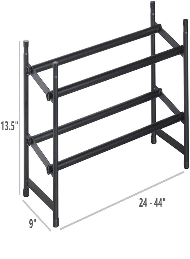 Richards Telescoping Stackable/Expandable Free Standing Shoe Rack, 2-Tier Holds Up To 10-Pair, Matte Black - Image 2