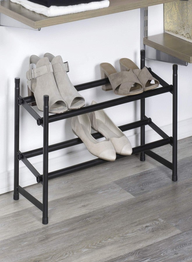 Richards Telescoping Stackable/Expandable Free Standing Shoe Rack, 2-Tier Holds Up To 10-Pair, Matte Black - Image 4