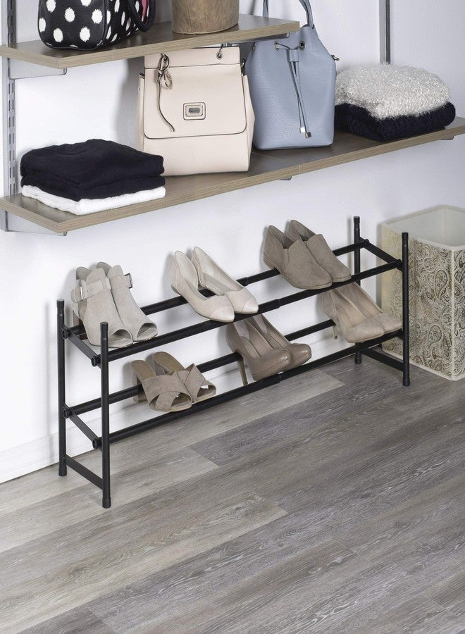 Richards Telescoping Stackable/Expandable Free Standing Shoe Rack, 2-Tier Holds Up To 10-Pair, Matte Black - Image 5