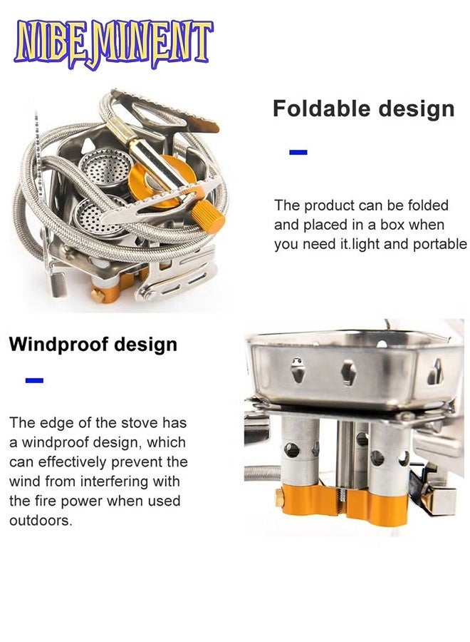 NIBEMINENT 6800W Portable Three-Burner, Stove Camping Tourist Burner , Big Power Folding Gas Stove, Cookware, Portable Furnace, Picnic Barbecue Tourism Supplies, Outdoor Recreation - Image 4
