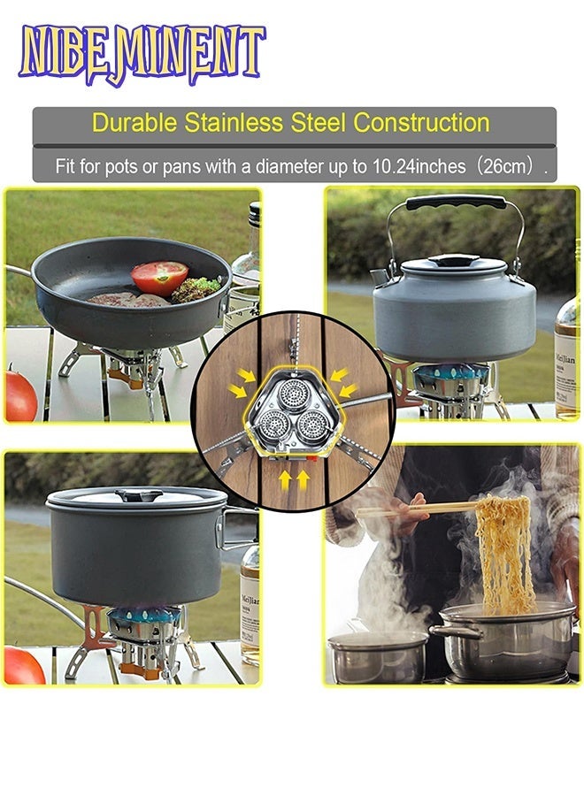 NIBEMINENT 6800W Portable Three-Burner, Stove Camping Tourist Burner , Big Power Folding Gas Stove, Cookware, Portable Furnace, Picnic Barbecue Tourism Supplies, Outdoor Recreation - Image 3