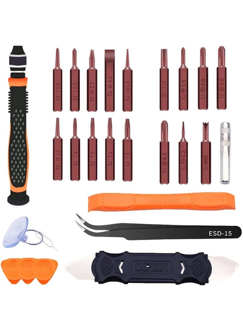 GGOOT Hardware Tool 26Pcs Screwdriver Set with Magnetic Insulated Head, Slot Cross, Crowbar, Suction Cup, Electrician Repair Tools.  - Image 1