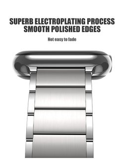 KASTWAVE Metal Straps Compatible with Apple Watch 45mm/44mm, Magnetic Metal iWatch Replacement Bands, Stainless Steel Strap for Apple Watch Series 7/6/5/4/SE (Sliver)  - Image 2