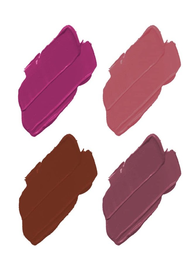 ForSure® Non Transfer Waterproof Longlast Liquid Matte Mini Lipstick Pack Of 4 (Haute Plum,Coco Brown,Mauve Ice,Adorable Nude) - Image 2