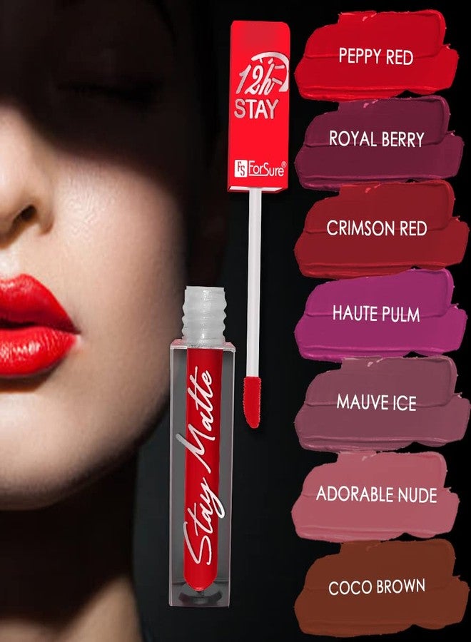 ForSure® Non Transfer Waterproof Longlast Liquid Matte Mini Lipstick Pack Of 4 (Haute Plum,Coco Brown,Mauve Ice,Adorable Nude) - Image 5