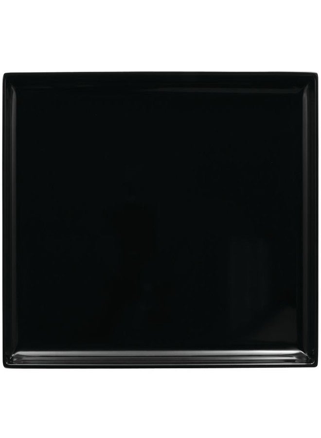 HUBERT Large Black Platter Rectangular Black Melamine - 20" L x 14" W x 1 1/2" H