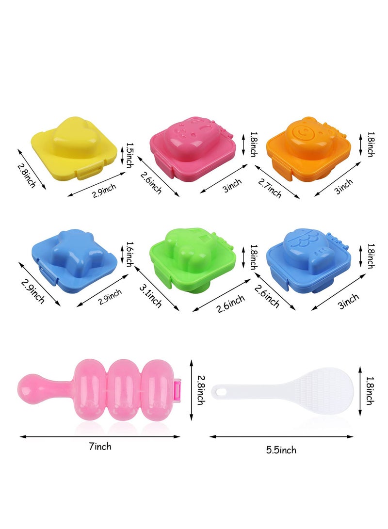 SOLARAE Rice Ball Molds, Egg Sushi Rice Mold Non-Stick Rice Ball Maker Shake, Rice Ball Maker Mold Include 2 PCS Rice Ball Mold Shaker and 6 PCS Animals Boiled Egg Rice Sushi Molds For Beginners Kids - Image 4