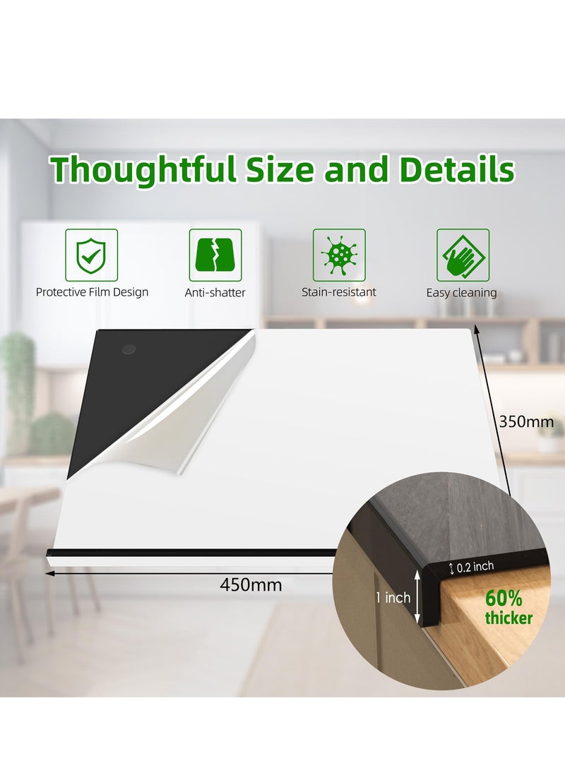 XiuWoo Acrylic Cutting Board with Counter Lip, BPA-Free & Food-Safe Kitchen Tool, Perfect for Protecting Countertops, Versatile & Easy to Clean, Ideal for Home & Professional Use, black - Image 2