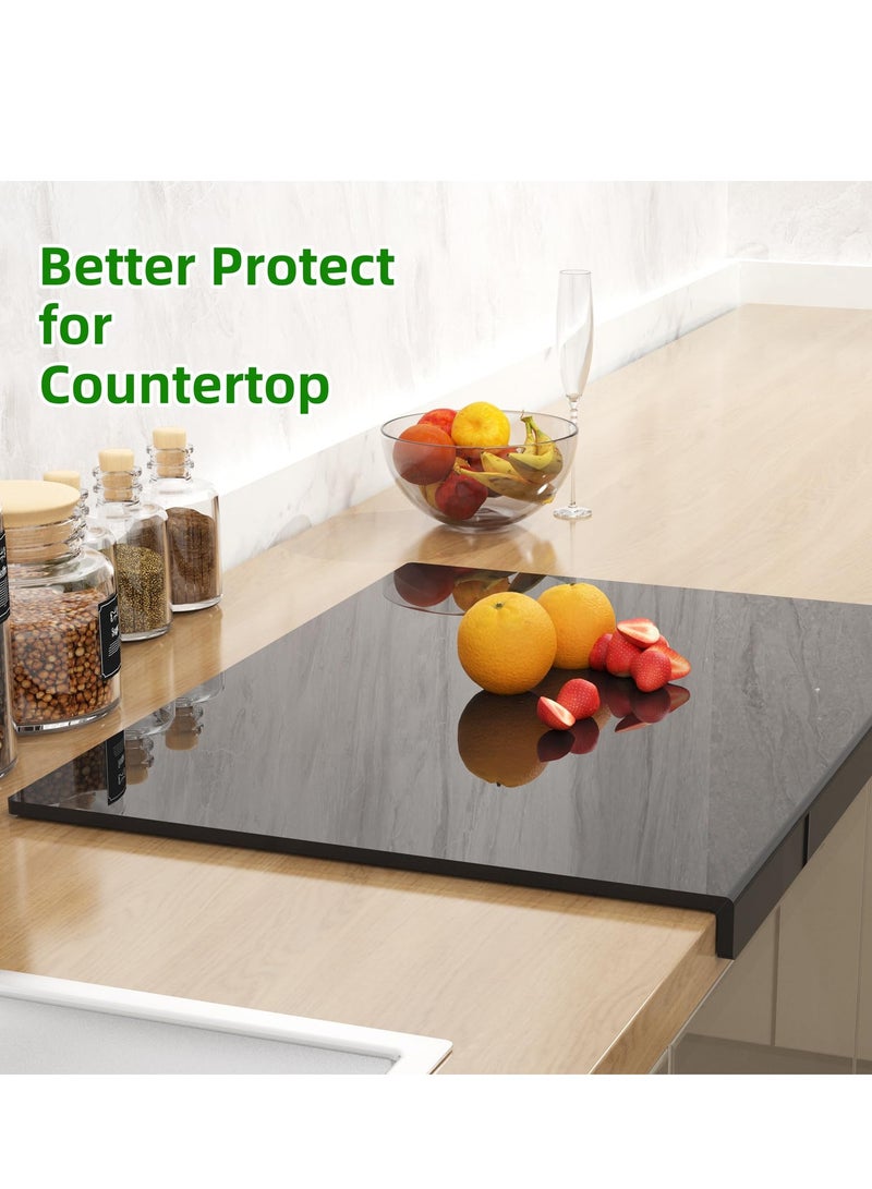 XiuWoo Acrylic Cutting Board with Counter Lip, BPA-Free & Food-Safe Kitchen Tool, Perfect for Protecting Countertops, Versatile & Easy to Clean, Ideal for Home & Professional Use, black - Image 5