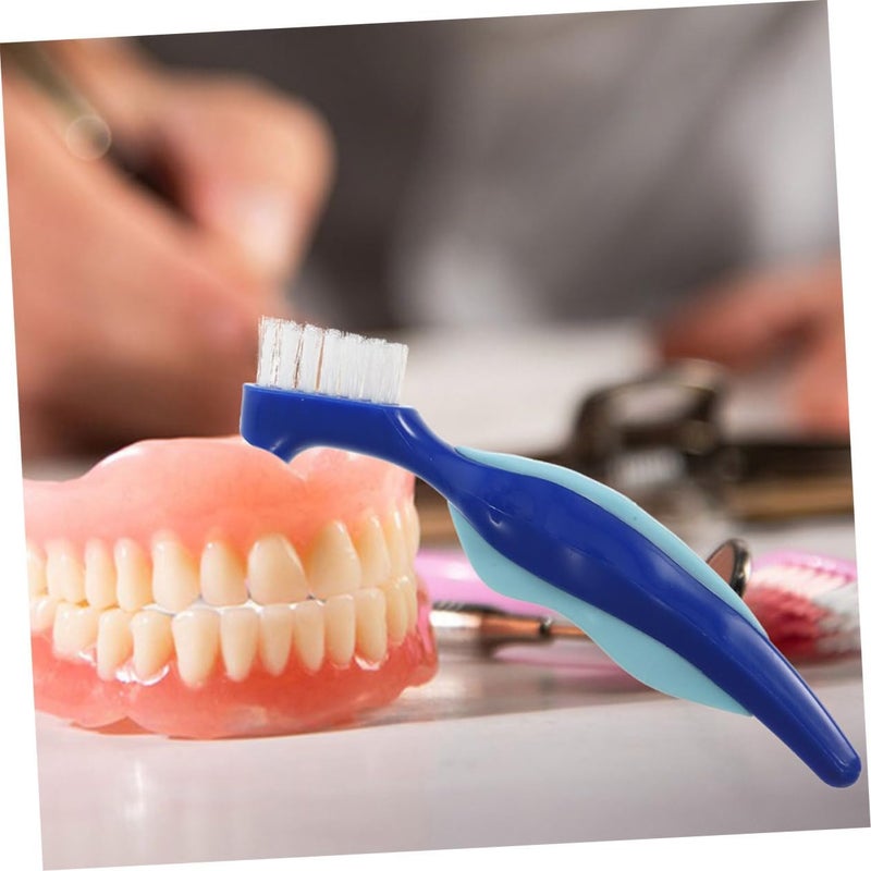 Well-engineered versatile build OUNONA 2Pcs Double-Sided Denture Brush Set Soft Bristles Waterproof Denture Cleaning Tool for Travel Suitable for Elderly and Wearers General need oriented design - Image 5