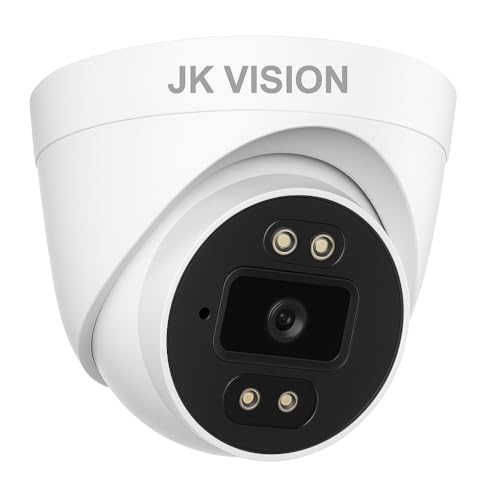 JK Vision 5mp IP Dome Camera Full colorvu CCTV Camera,Starlight Night Vision, Inbuilt Audio Indoor Outdoor CCTV Camera for Home Shop & Office (White). - Image 1