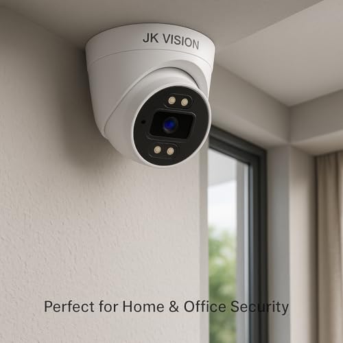 JK Vision 5mp IP Dome Camera Full colorvu CCTV Camera,Starlight Night Vision, Inbuilt Audio Indoor Outdoor CCTV Camera for Home Shop & Office (White). - Image 4