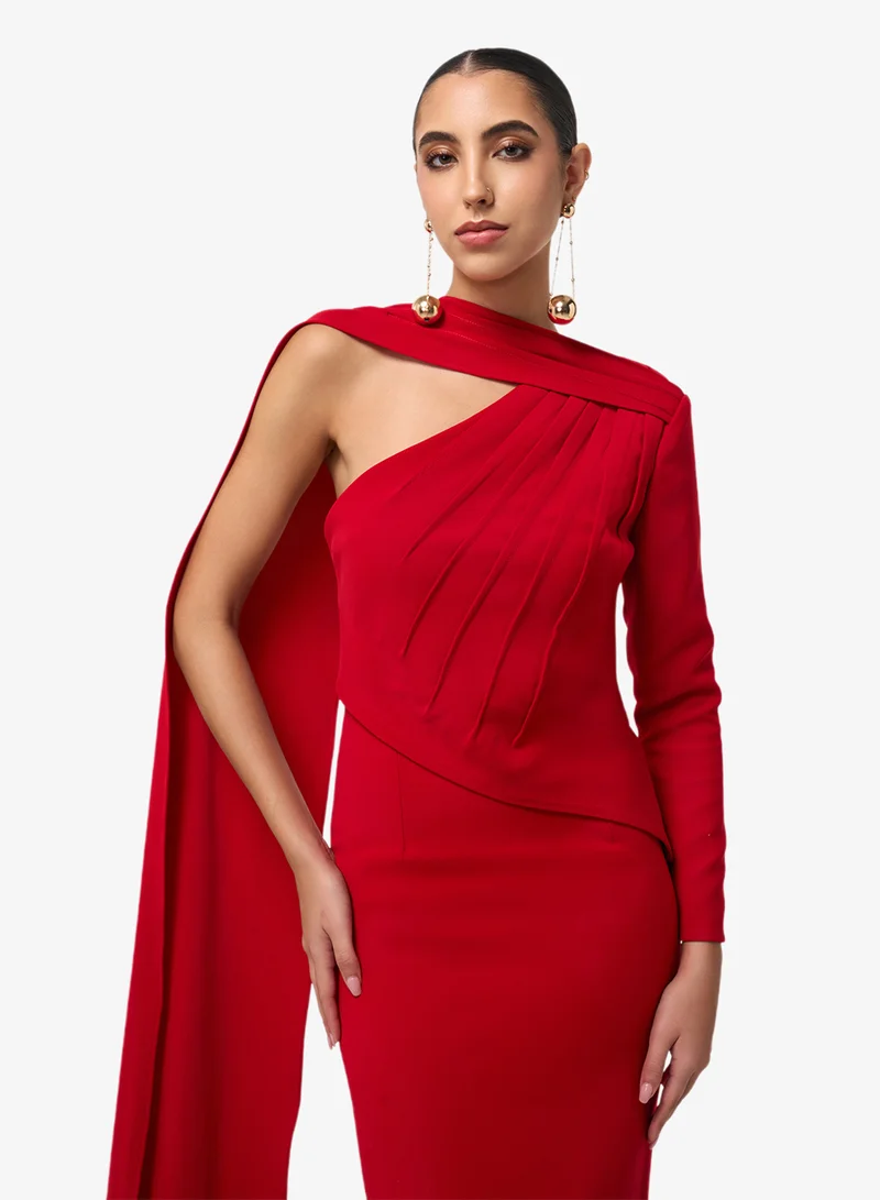 Threadz by Ajooni  One Shoulder Maxi Dress for Women | Best Price UAE