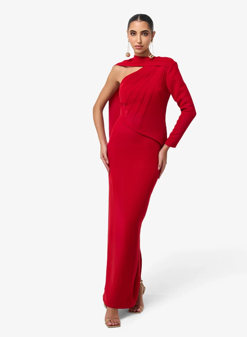 Threadz by Ajooni  One Shoulder Maxi Dress for Women | Best Price UAE