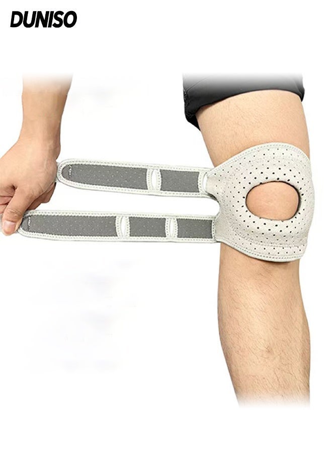 DUNISO Patella Knee Brace,Adjustable Knee Strap,Compression Knee Wrap,3 Gear Adjustment,Comfortable, Breathable, Anti Slip,for Meniscus Tear, Arthritis, Tendonitis, Bursitis,Suitable for Running, Cycling, Football, Hiking - Image 1